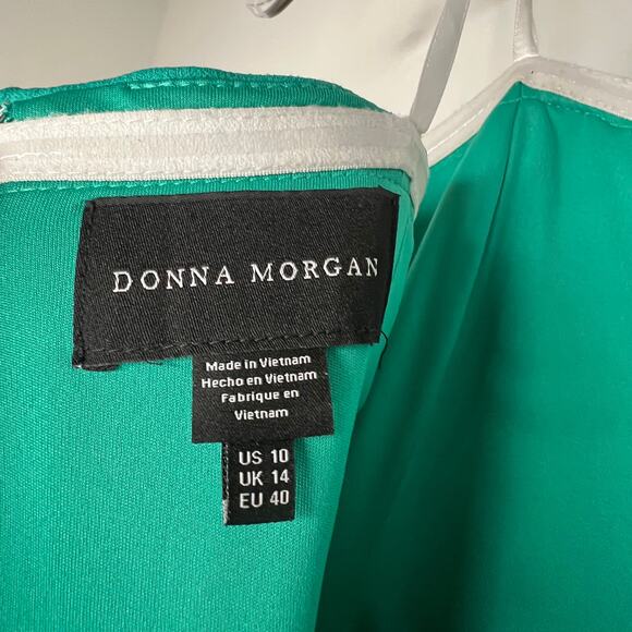 Donna Morgan Teal Strapless Side Slit Dress Size 10 - Picture 3 of 6